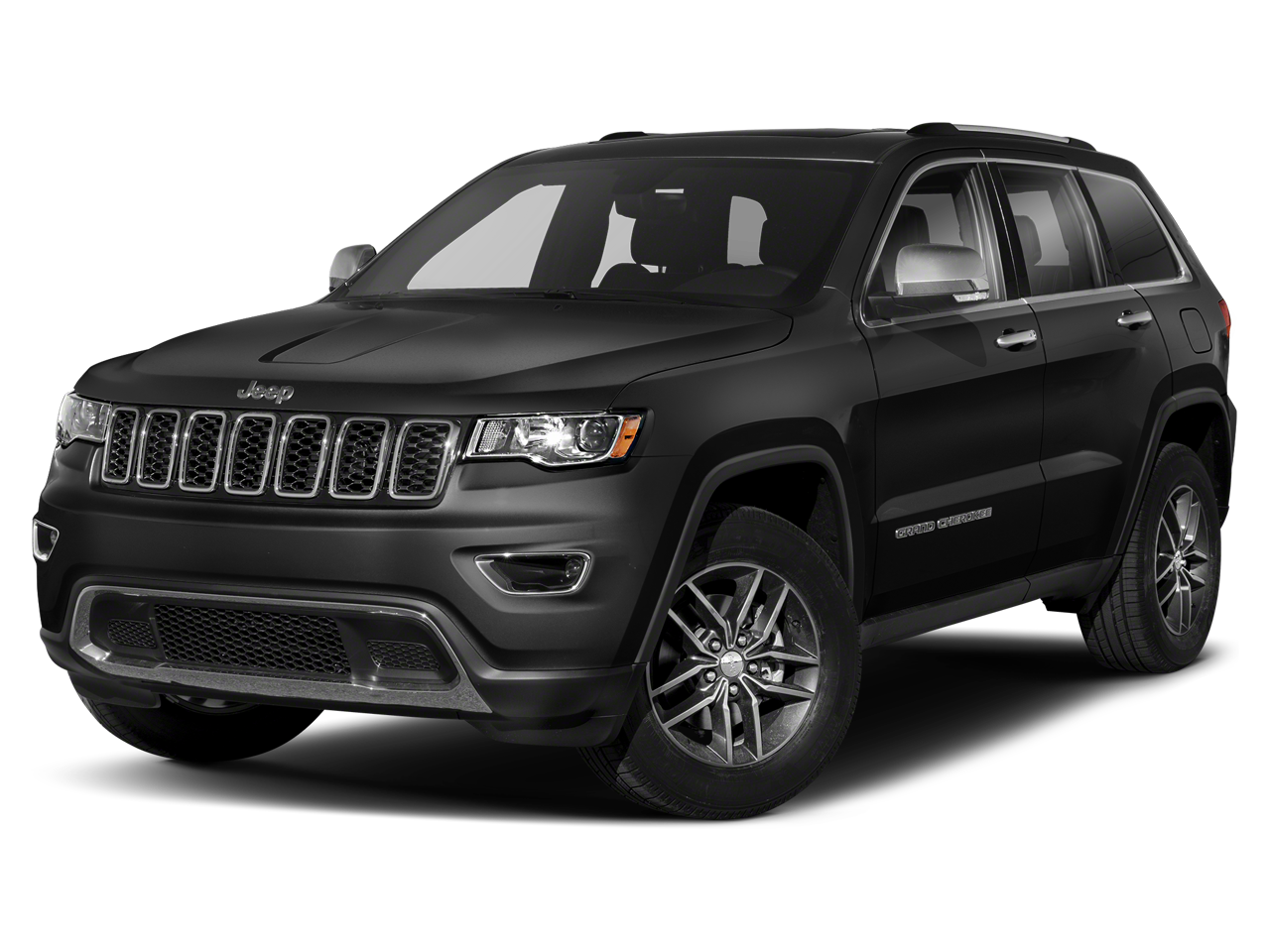 2019 Jeep Grand Cherokee Limited 4x4 in Diamond Black Crystal Pearlcoat — front three-quarter view