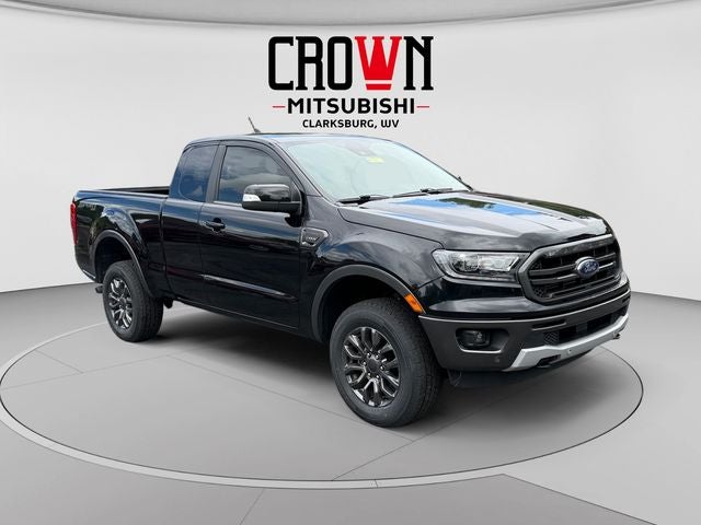 2021 Ford Ranger Lariat in Shadow Black — front three-quarter view