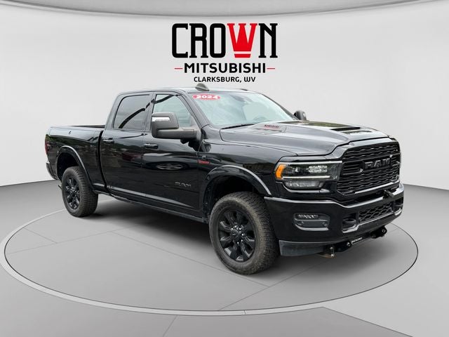 2024 RAM 3500 Limited in Diamond Black Crystal Pearlcoat — front three-quarter view