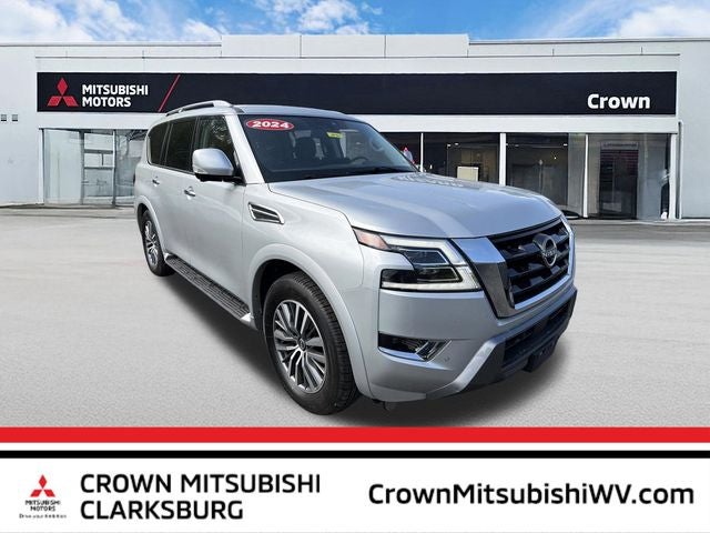 2024 Nissan Armada SL in Brilliant Silver Metallic — front three-quarter view