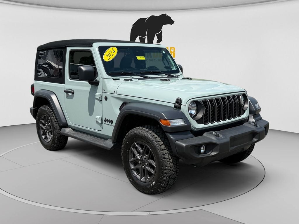 2024 Jeep Wrangler 2-Door Sport S 4x4 in Earl Clearcoat — front three-quarter view