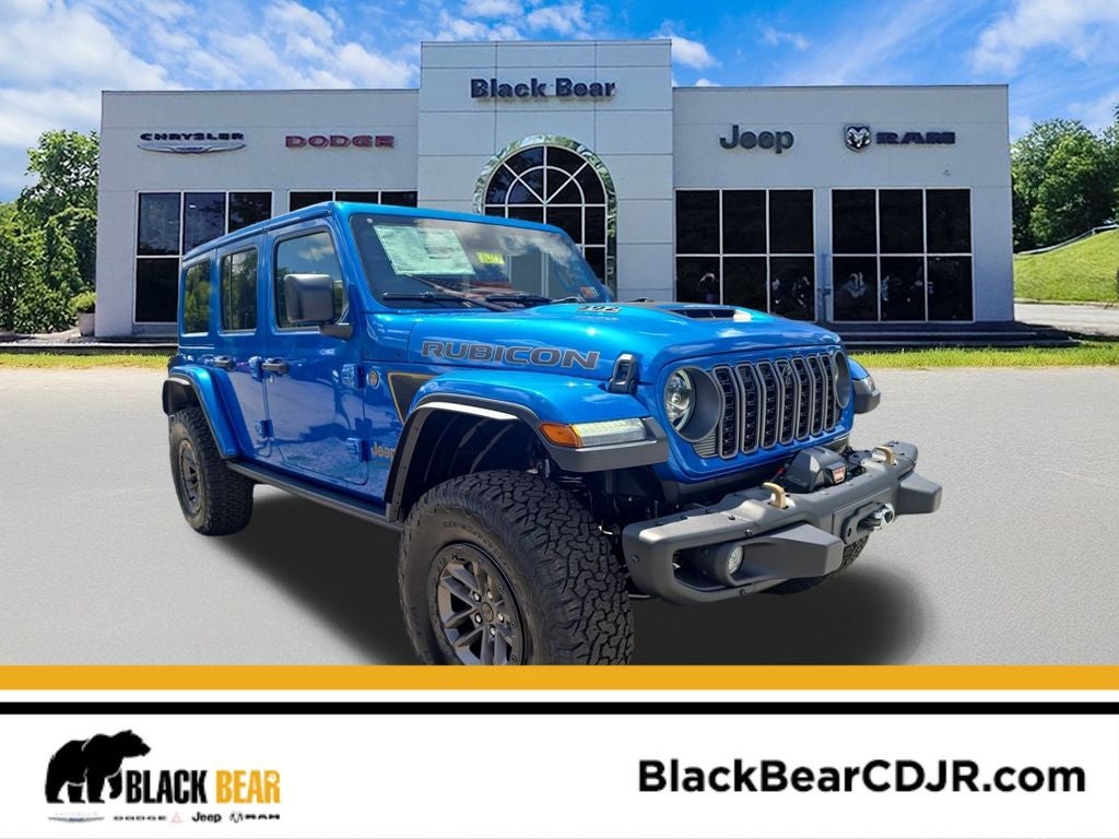2025 Jeep Wrangler WRANGLER 4-DOOR RUBICON 392 in Hydro Blue Pearl-Coat Exterior Paint — front three-quarter view