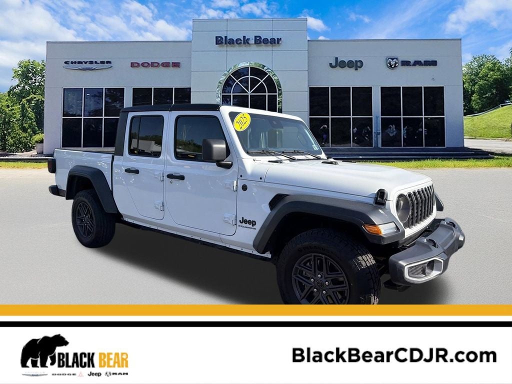 2025 Jeep Gladiator Sport S in Bright White Clearcoat — front three-quarter view