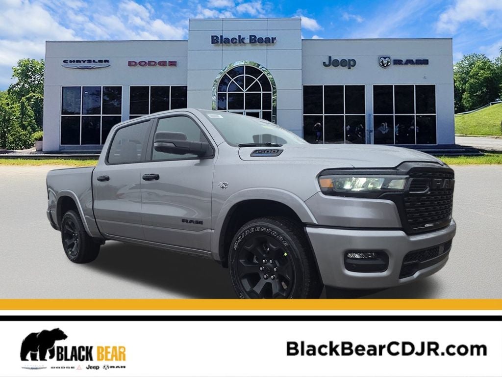 2026 RAM 1500 Big Horn Crew Cab 4x4 5'7' Box in Billet Silver Metallic Clearcoat — front three-quarter view