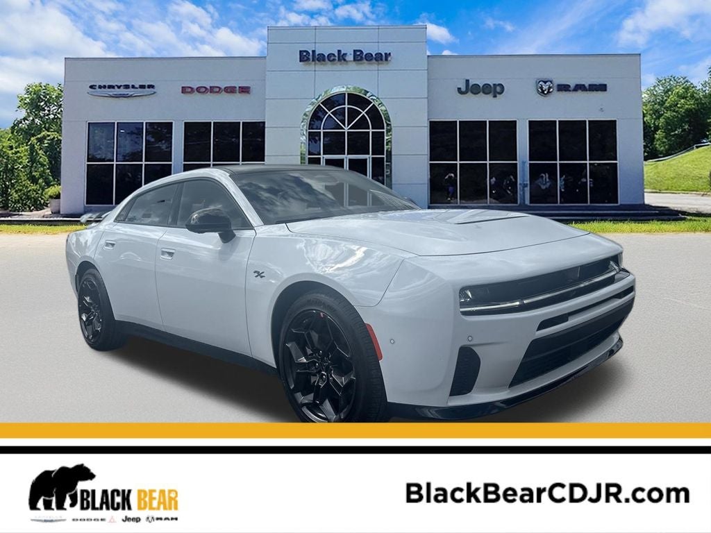 2026 Dodge Charger CHARGER R/T PLUS 4-DOOR AWD in White Knuckle Exterior Paint — front three-quarter view