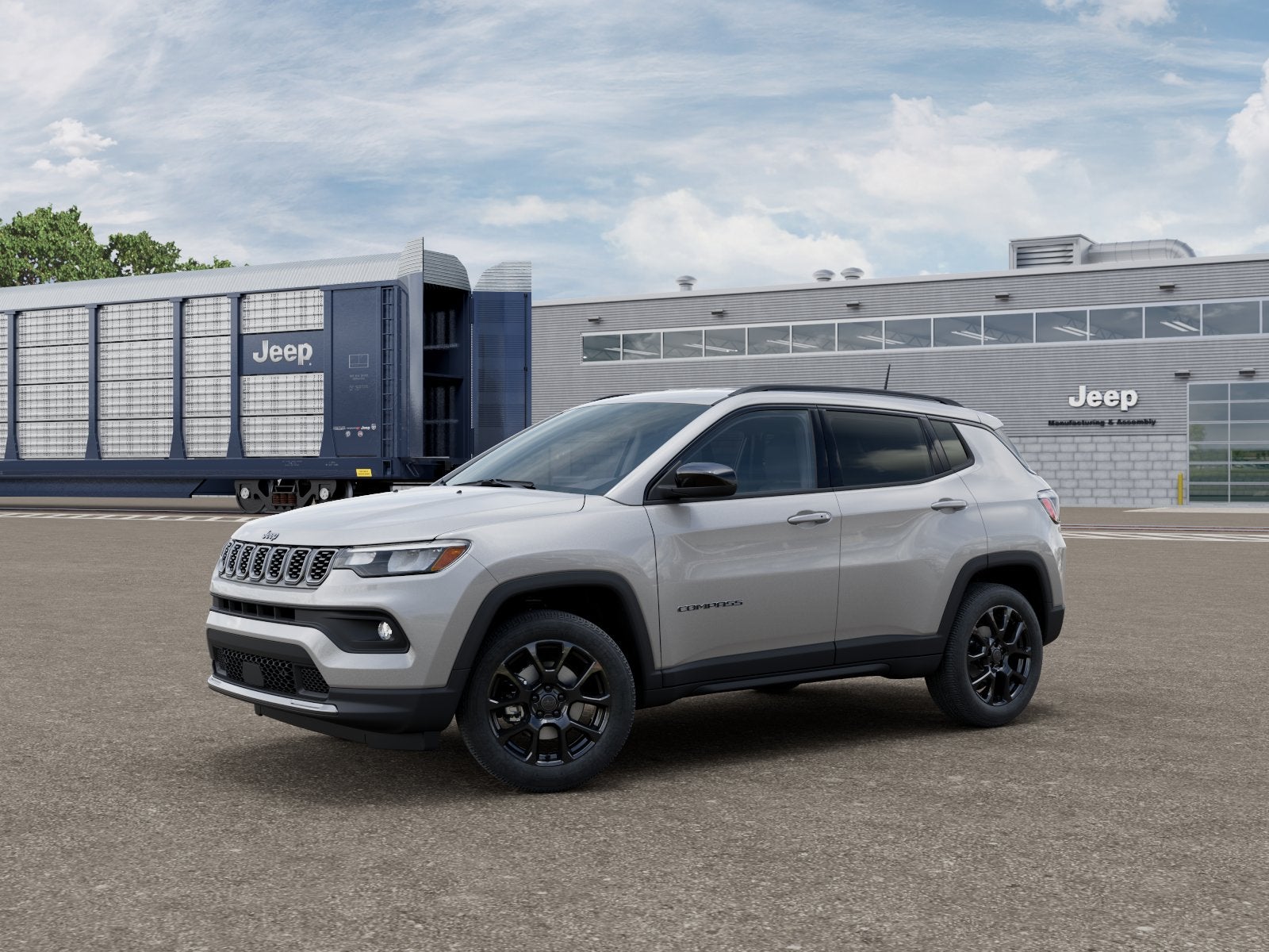 2026 Jeep Compass COMPASS LATITUDE ALTITUDE 4X4 in Silver Zynith Metallic Clear-Coat Exterior Paint — front three-quarter view