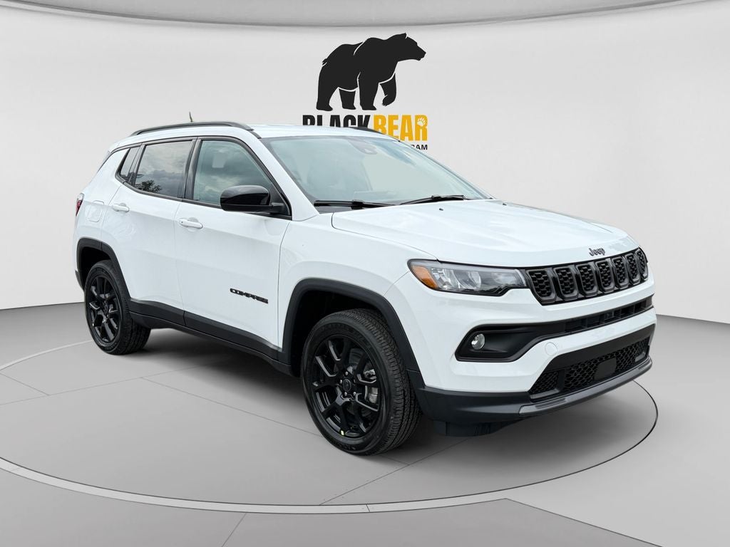 2026 Jeep Compass COMPASS LATITUDE ALTITUDE 4X4 in Bright White Clear-Coat Exterior Paint — front three-quarter view