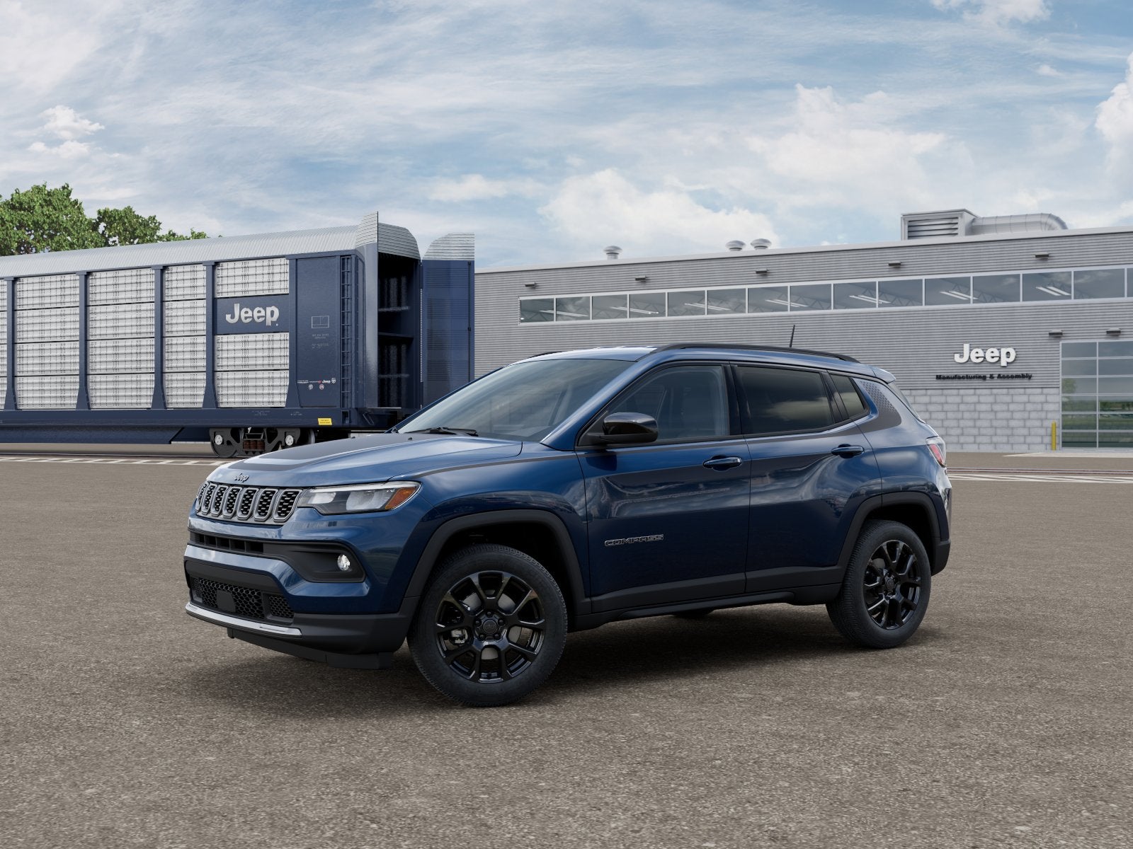 2026 Jeep Compass COMPASS LATITUDE ALTITUDE 4X4 in Fathom Blue Pearl-Coat Exterior Paint — front three-quarter view