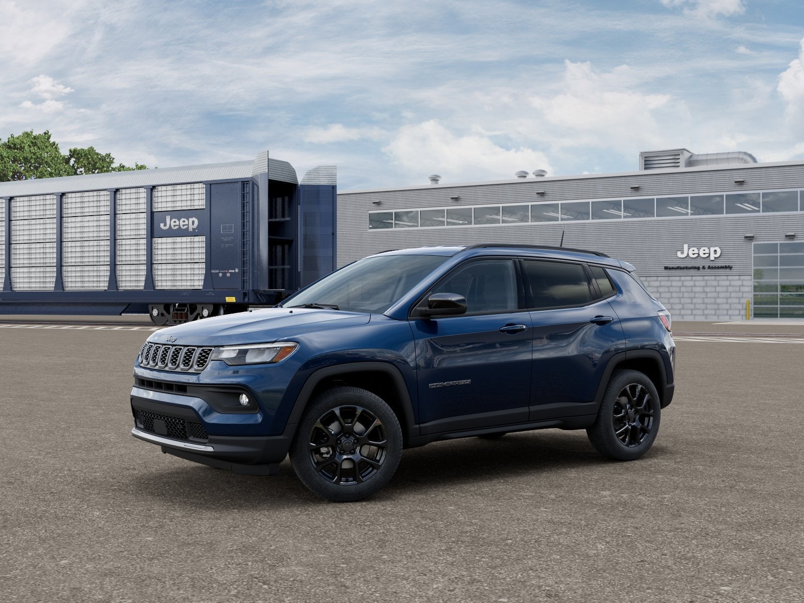 2026 Jeep Compass COMPASS LATITUDE ALTITUDE 4X4 in Fathom Blue Pearl-Coat Exterior Paint — front three-quarter view