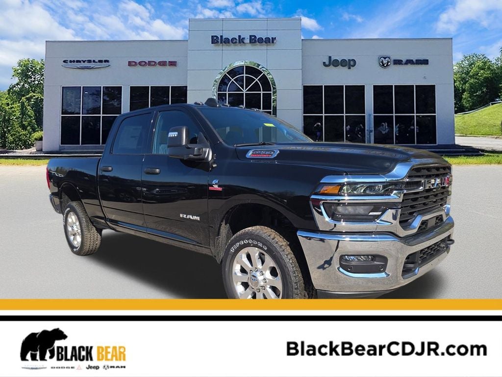 2026 RAM Ram 2500 RAM 2500 BIG HORN CREW CAB 4X4 6'4' BOX in Diamond Black Crystal Pearl-Coat Exterior Paint — front three-quarter view