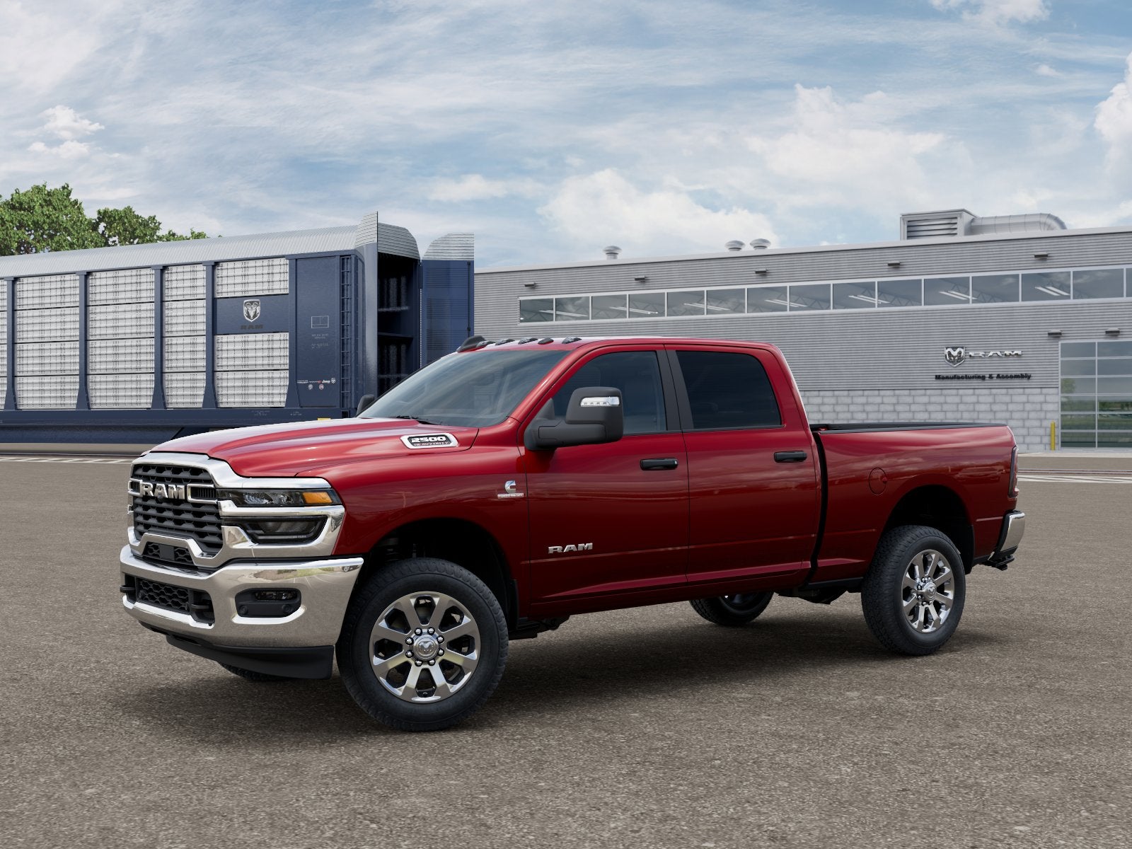 2026 RAM Ram 2500 RAM 2500 BIG HORN CREW CAB 4X4 6'4' BOX in Molten Red Pearl-Coat Exterior Paint — front three-quarter view