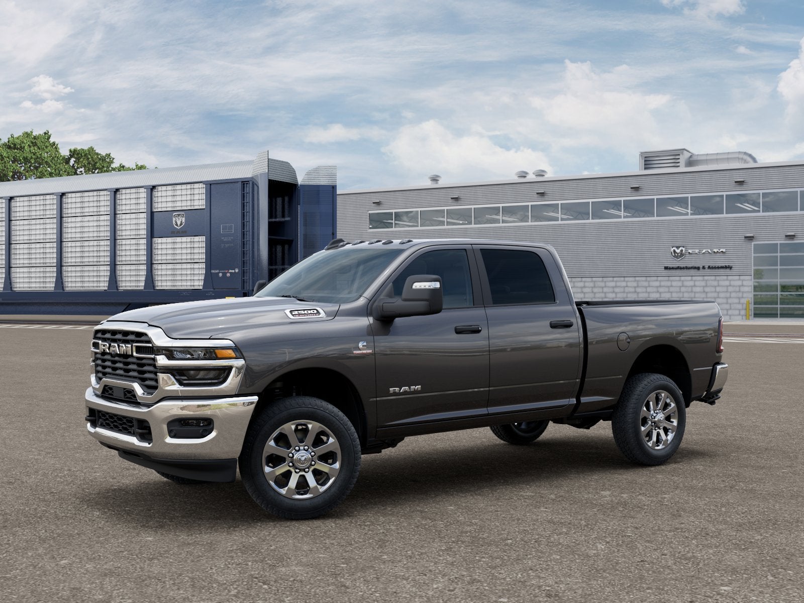2026 RAM Ram 2500 RAM 2500 BIG HORN CREW CAB 4X4 6'4' BOX in Granite Crystal Metallic Clear-Coat Exterior Paint — front three-quarter view