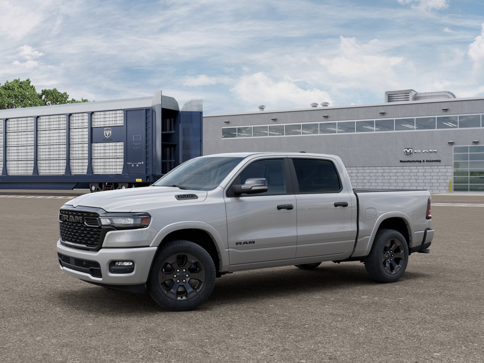 2026 RAM Ram 1500 RAM 1500 BIG HORN CREW CAB 4X4 5'7' BOX in Silver Zynith Exterior Paint — front three-quarter view
